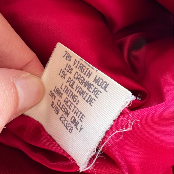 Vintage Pendleton Red Wool Cashmere Coat Jacket Midi Long Womens Size 8 - Picture 6 of 9